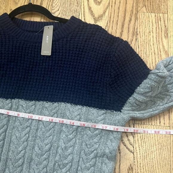 J.CREW MERINO WOOL BLEND MIXED KNIT CREWNECK SWEATER DIZE S - Picture 6 of 7